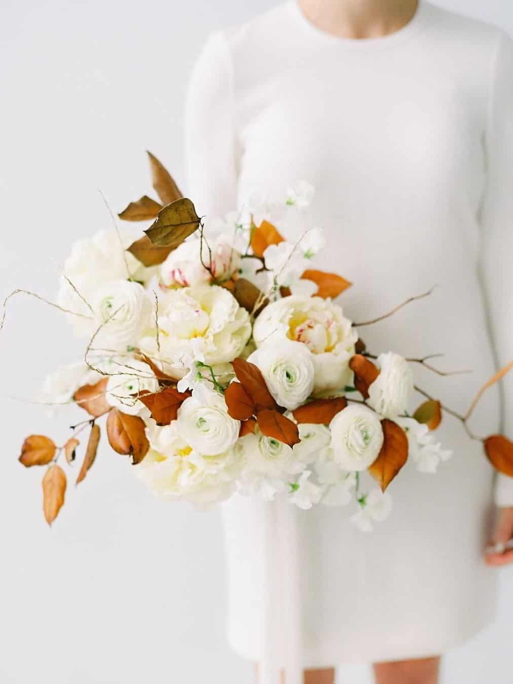 wedding bouquet with paeonies