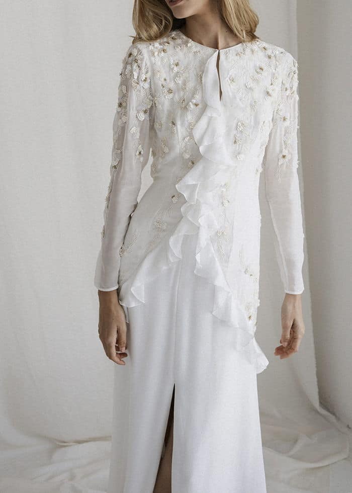 bridal-fashion-details-4 a wedding dress with floral details by Bo and Luca Fashion House