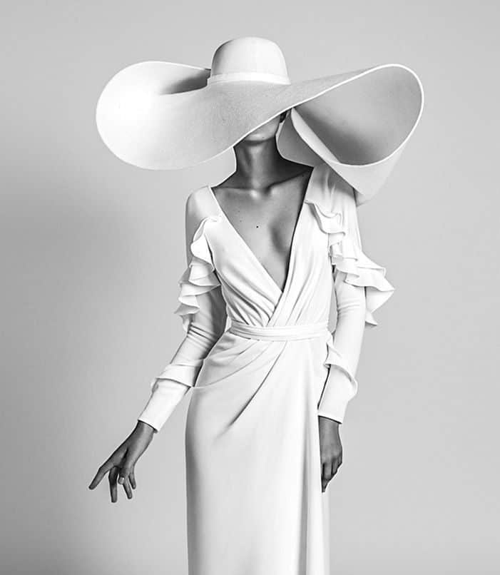 bride's hairstyle with a hat