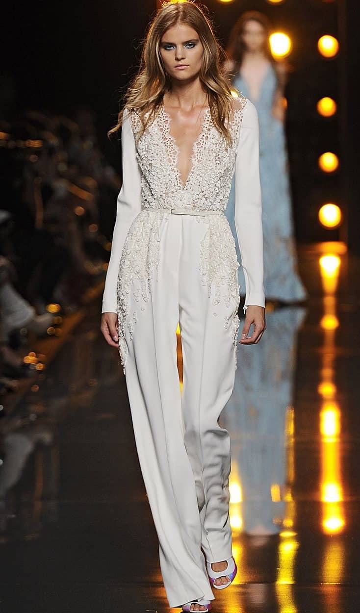 wedding dress jumpsuit with lace