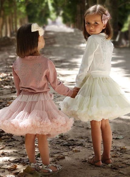 flower girls with a ballerina dresses pink and ivory colour by angel's face