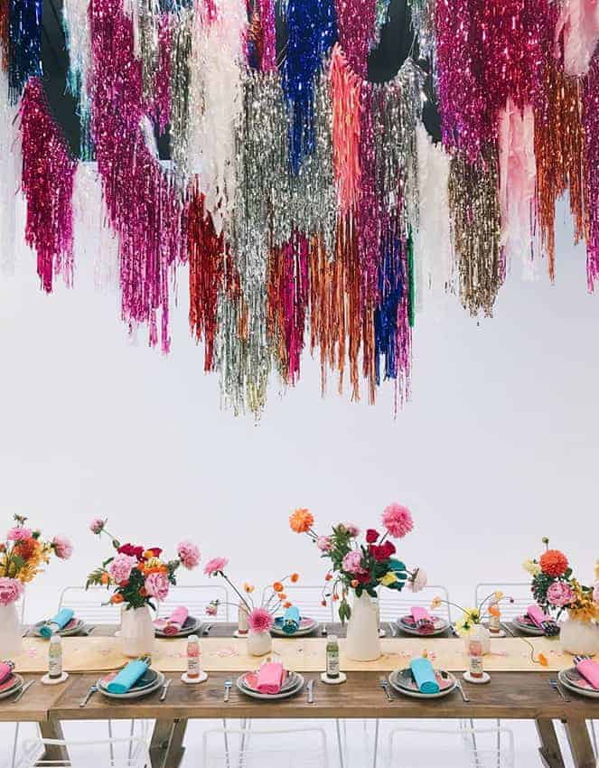 wedding hanging decoration with backdrops ceiling streamers crepe paper