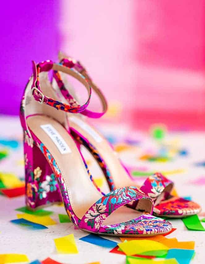 wedding fuchsia floral shoes