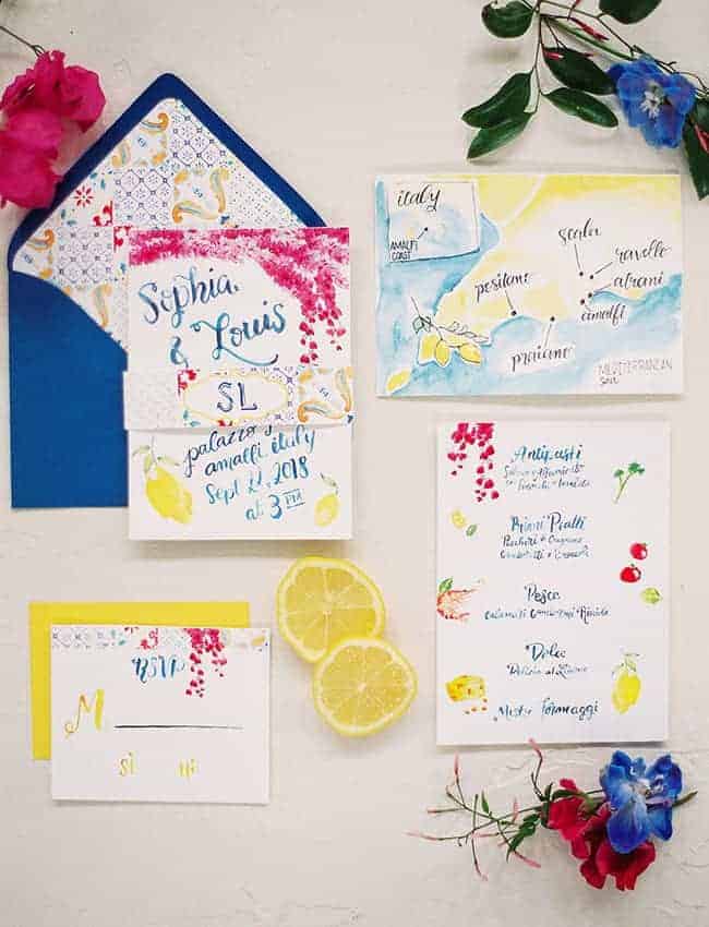 wedding invitation with lemon inspiration