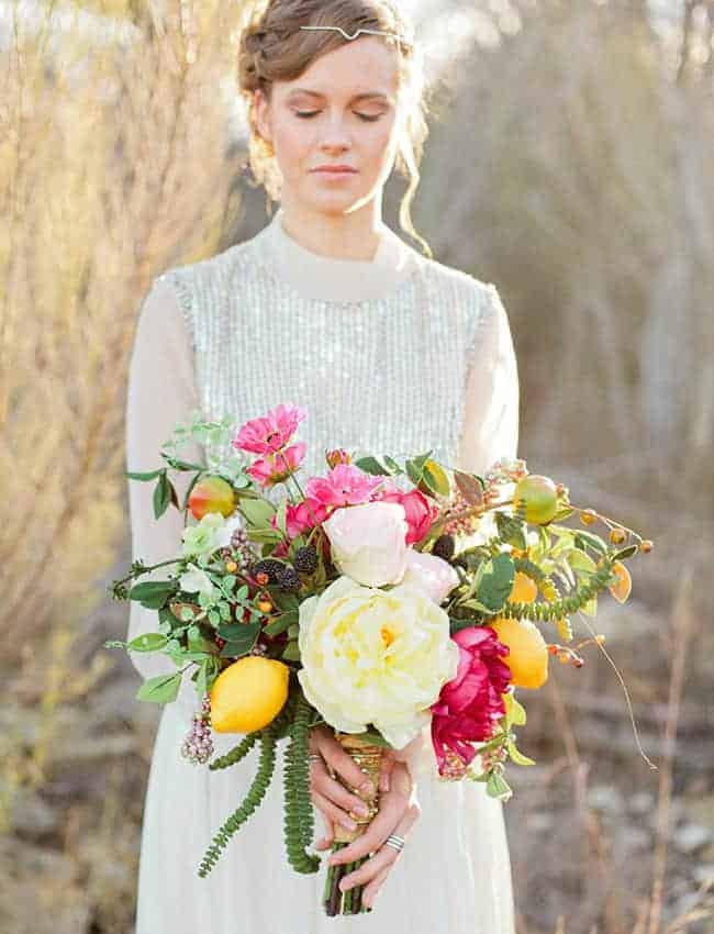 wedding bouquet with lemons