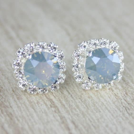 dusty blue bridal earrings