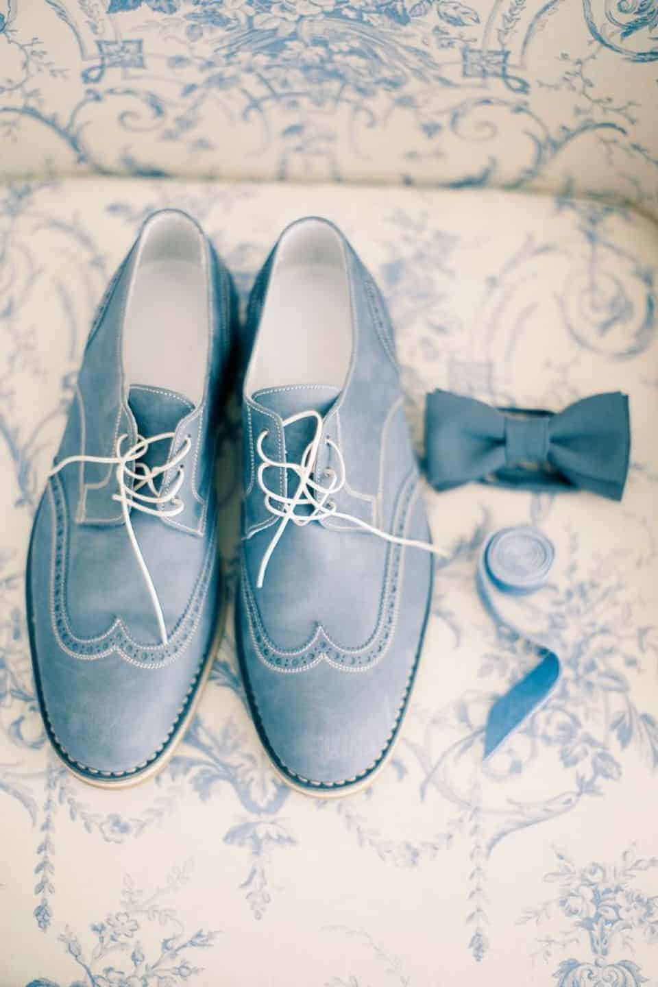 groom shoes in dusty blue colour