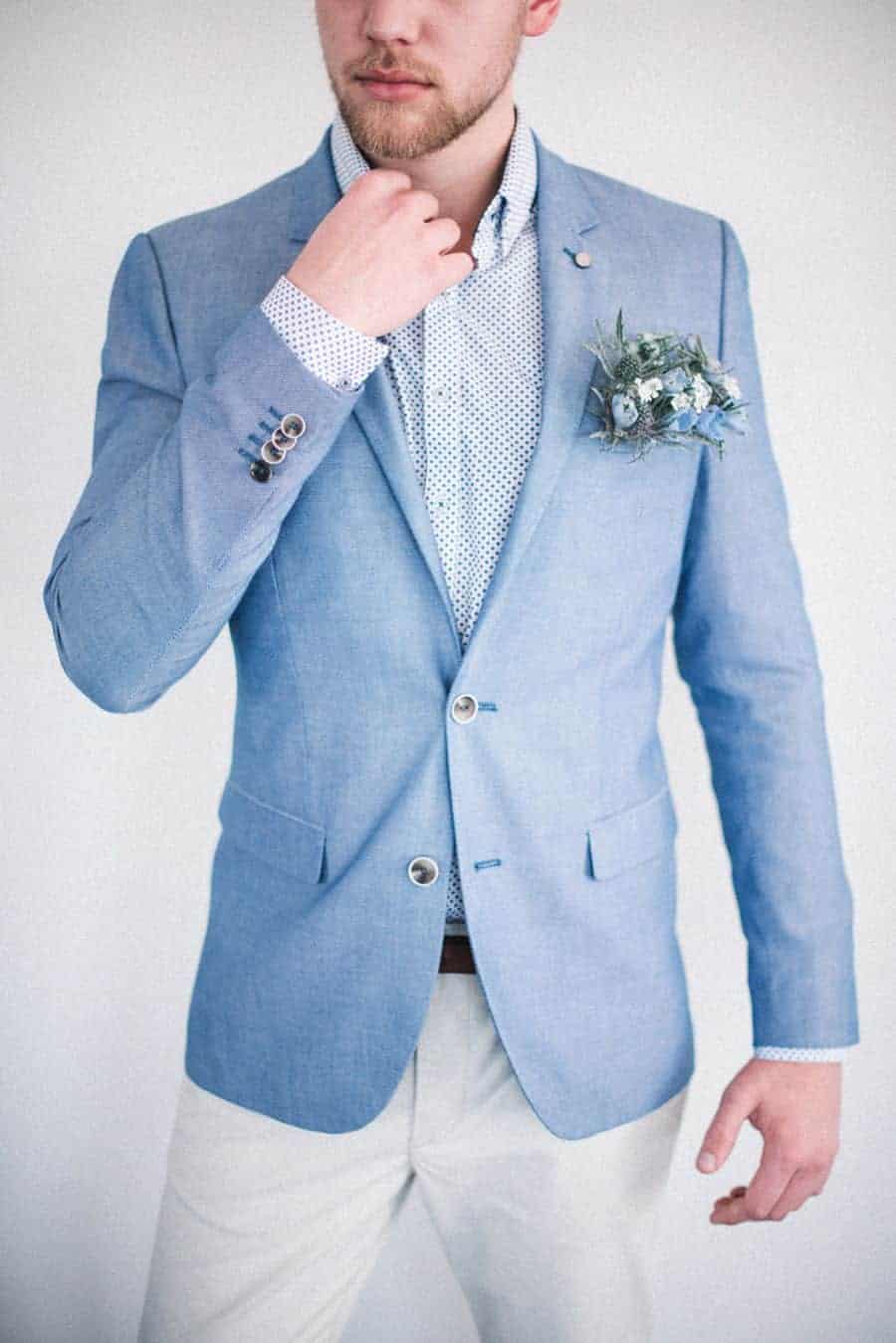 groom suit in dusty blue colour
